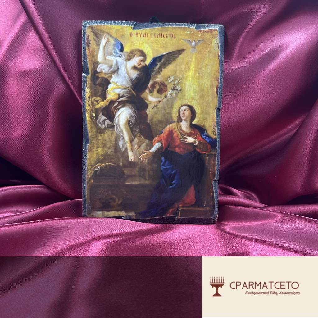 Χειροποίητη Εικόνα - Ευαγγελισμός της Θεοτόκου – 15x20 εκ. - μπροστινή όψη