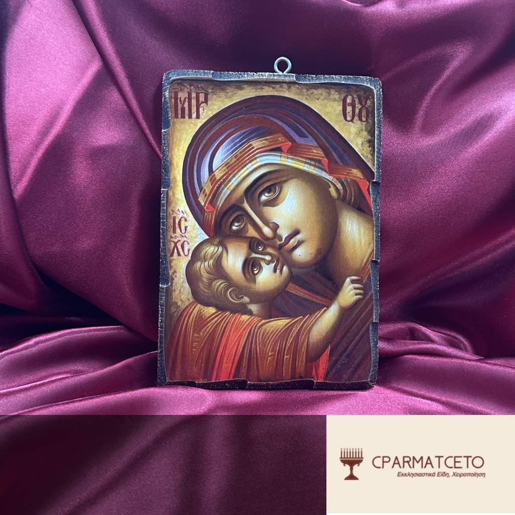 Χειροποίητη Εικόνα Παναγίας – 15x20 εκ. - μπροστινή όψη