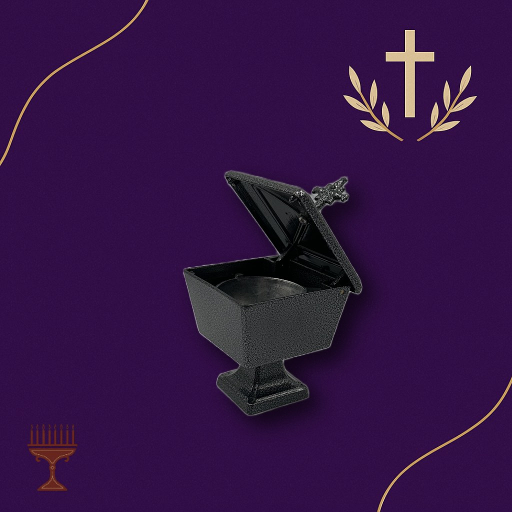 Θυμιατό Μνημείου – Τετράγωνο Σφυρήλατο - Ασημί/Μαύρο 10×15