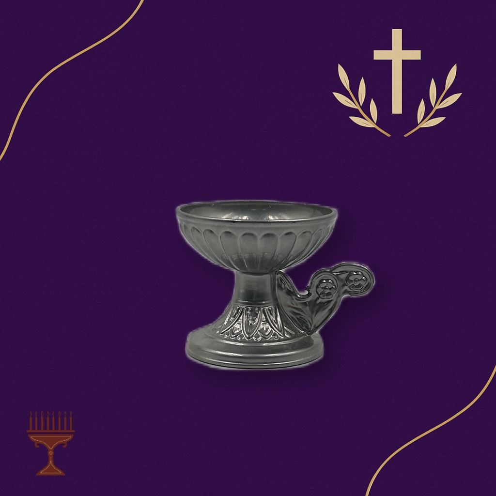 Λιβανιστήρι Κούπα Αλουμινίου με Χερούλι - Ασημί