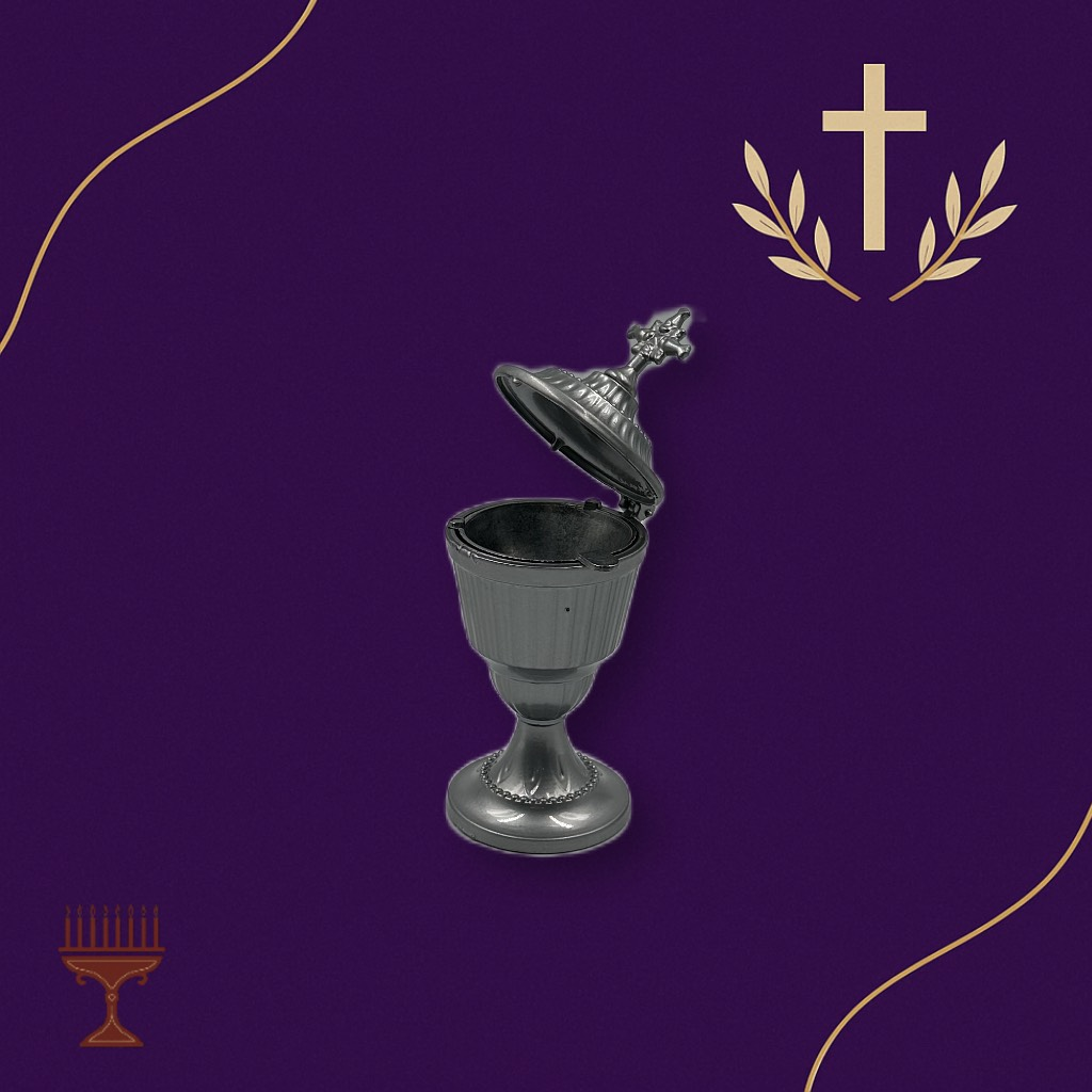 Θυμιατήρι Αλουμινίου Στρογγυλό Ασημί φ8x19cm