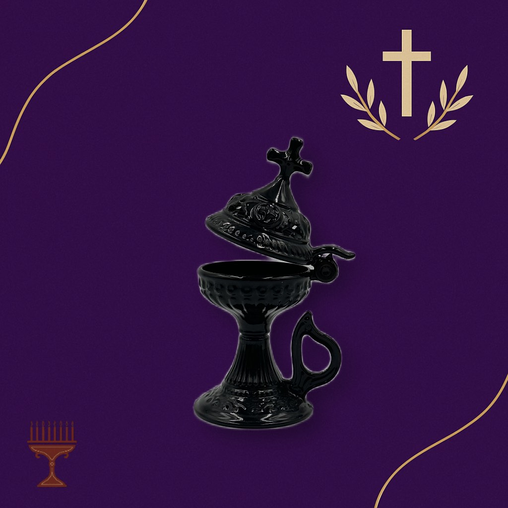 Λιβανιστήρι Βυζαντινού Τύπου με Χερούλι - Μαύρο