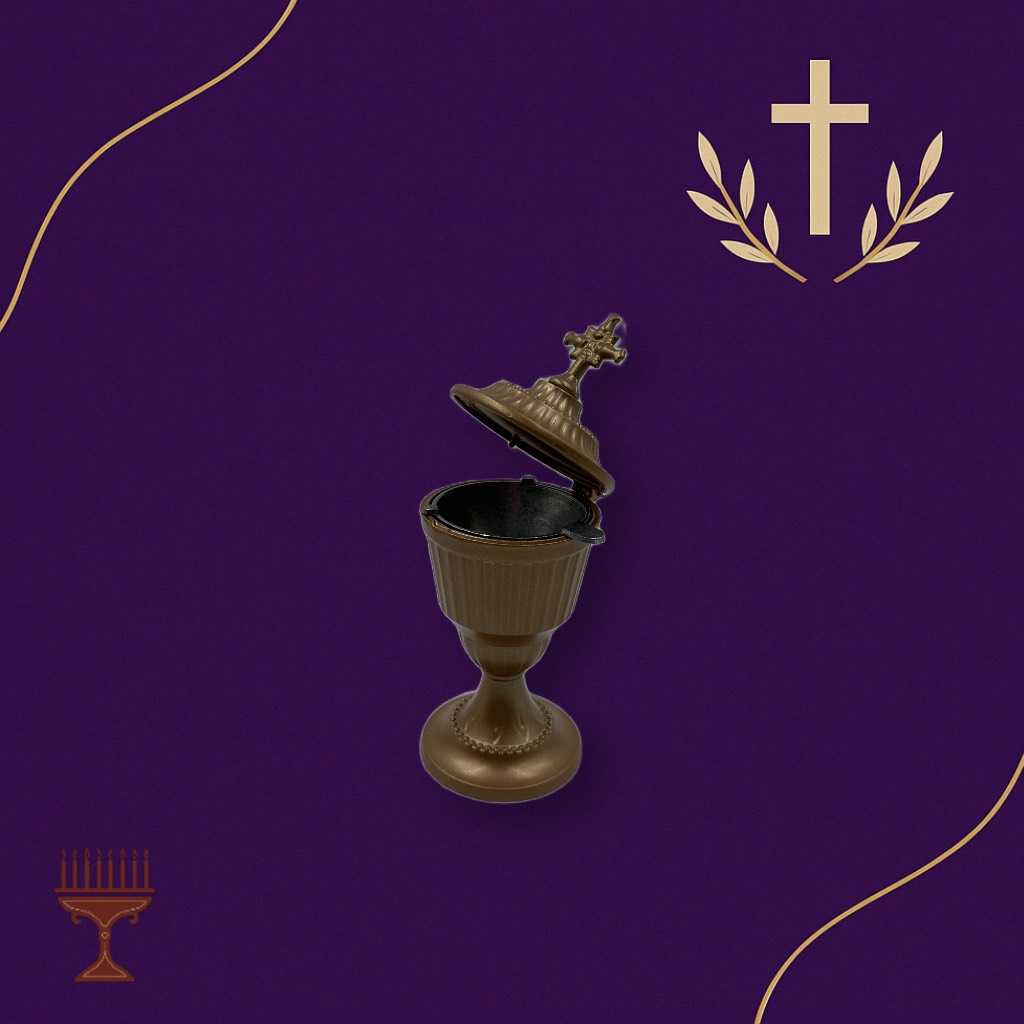 Θυμιατήρι Αλουμινίου Στρογγυλό Μπρονζέ 8x19cm