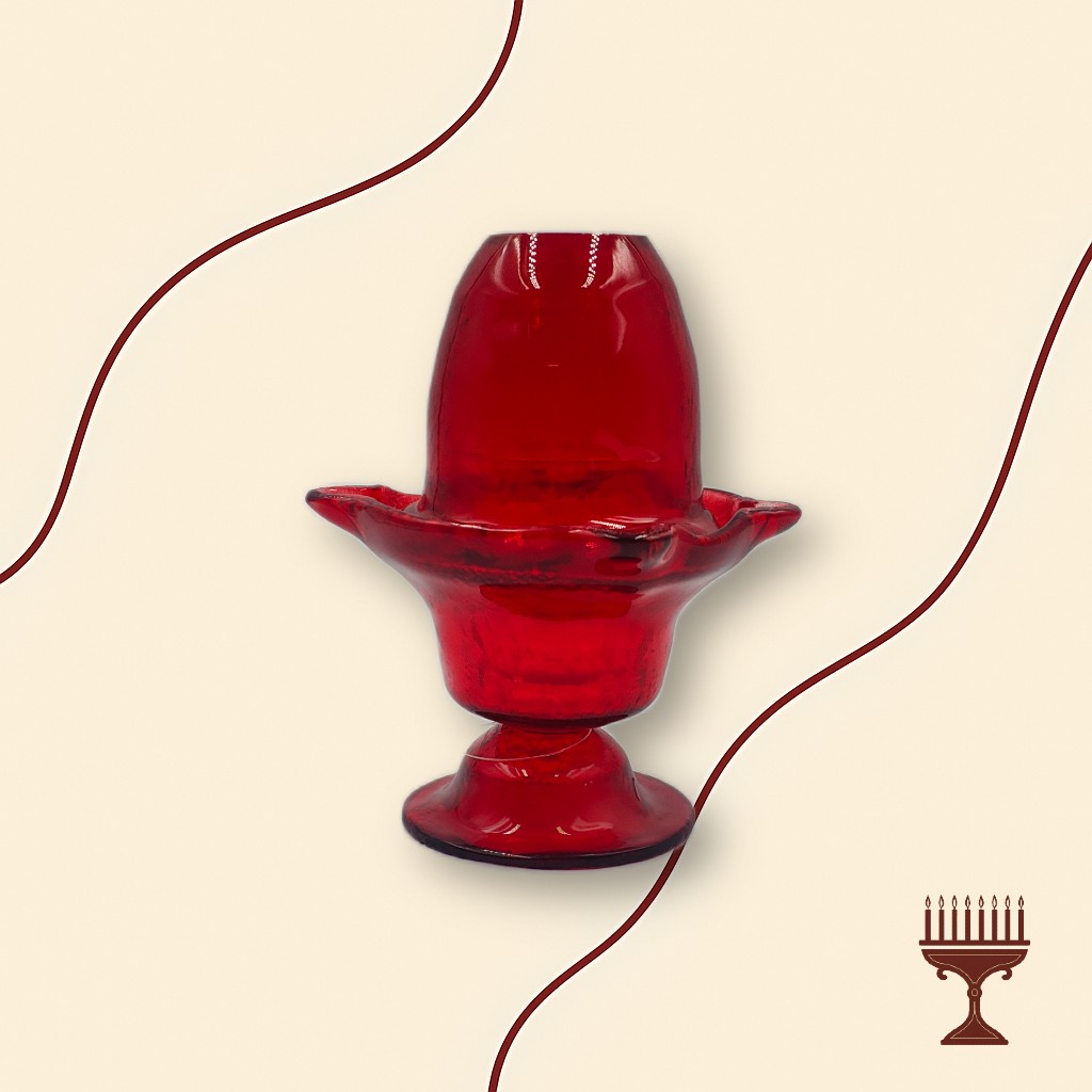 Επιτραπέζιο Καντήλι Φυσητό Γυαλί Κόκκινο