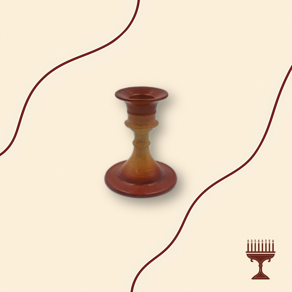 Κηροπήγιο Λαμπάδας Πορσελάνης - Καφέ/Λευκό