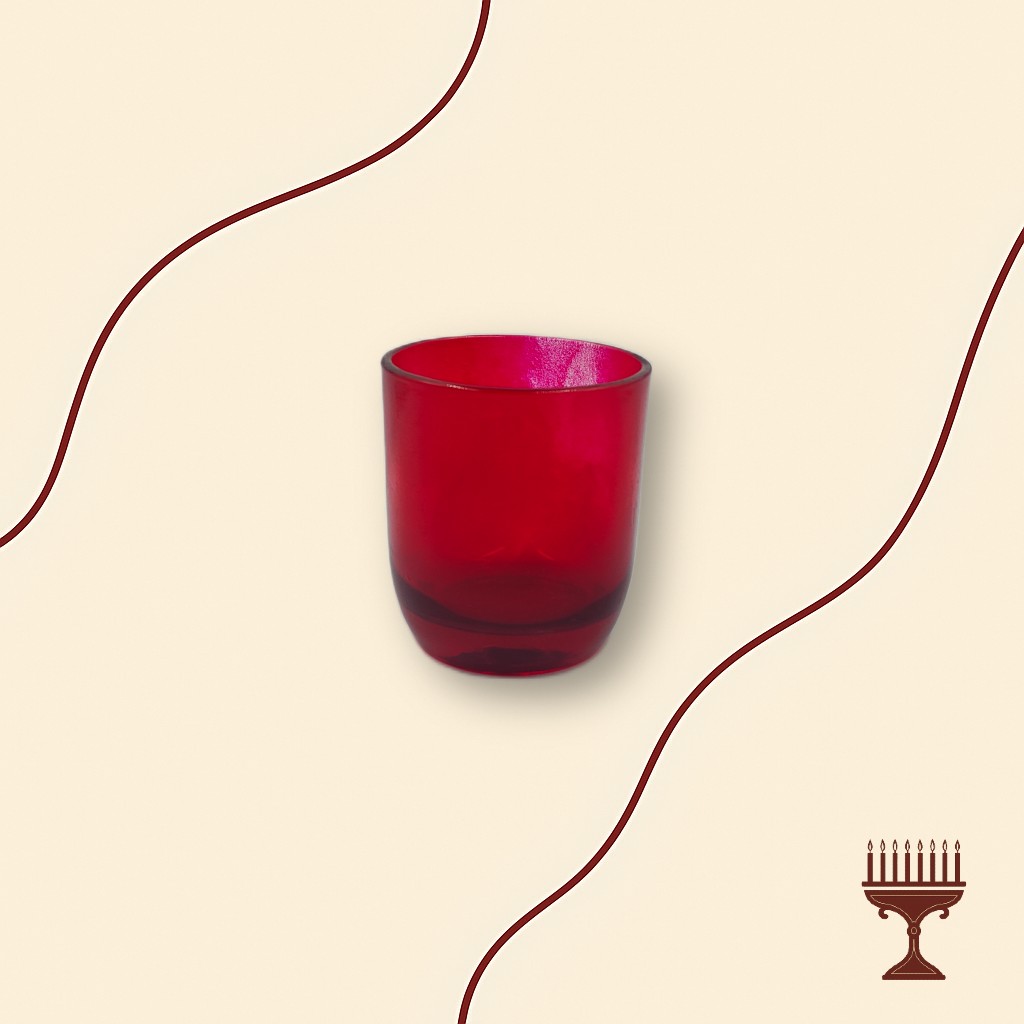 Καντήλι Ποτήρι Γυάλινο Ψημένο 12x10 - κόκκινο