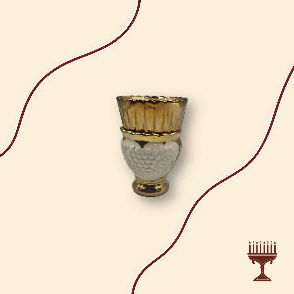 Επιτραπέζιο Καντήλι Λευκό Άμπελος Πορσελάνης με Αποσπώμενο Ποτήρι