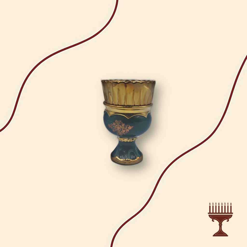 Επιτραπέζιο Καντήλι Βυζαντινού Τύπου Πράσινο με Αποσπώμενο Ποτήρι Πορσελάνης