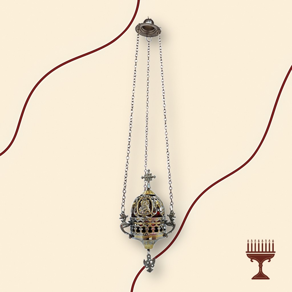 Καντήλι Κρεμαστό Δίχρωμο με Καπάκι 25 cm