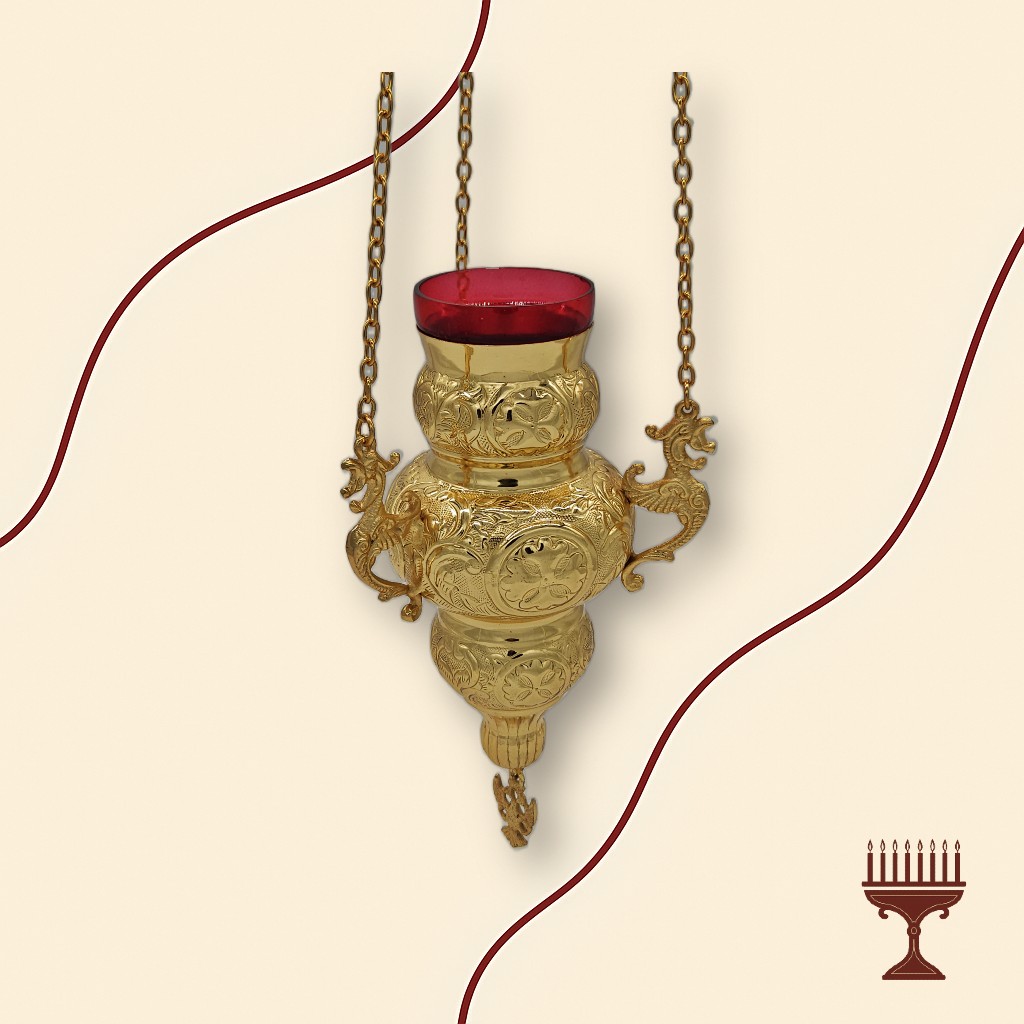 Καντήλι Κερκυραϊκό Κρεμαστό Επιχρυσωμένο 22 cm