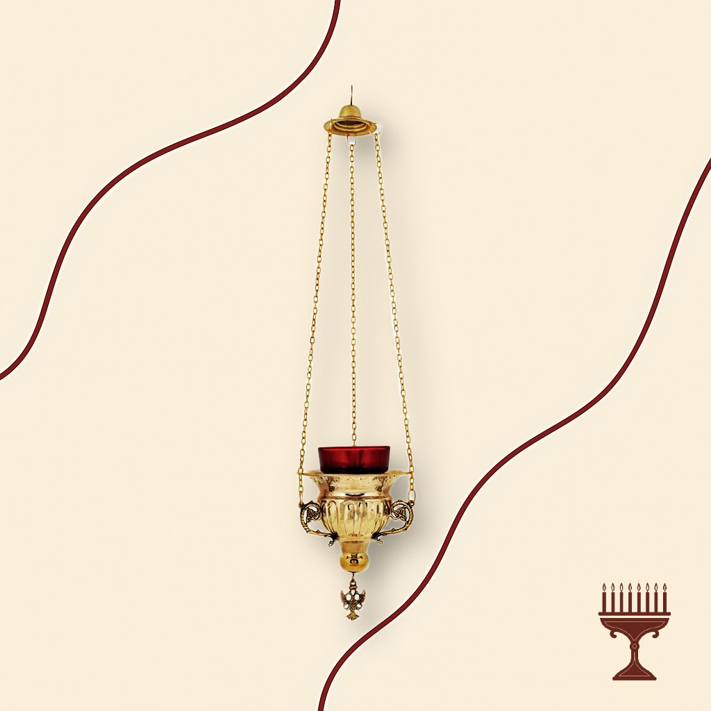 Καντήλι Κρεμαστό Μπρούτζινο Λείο 16 cm