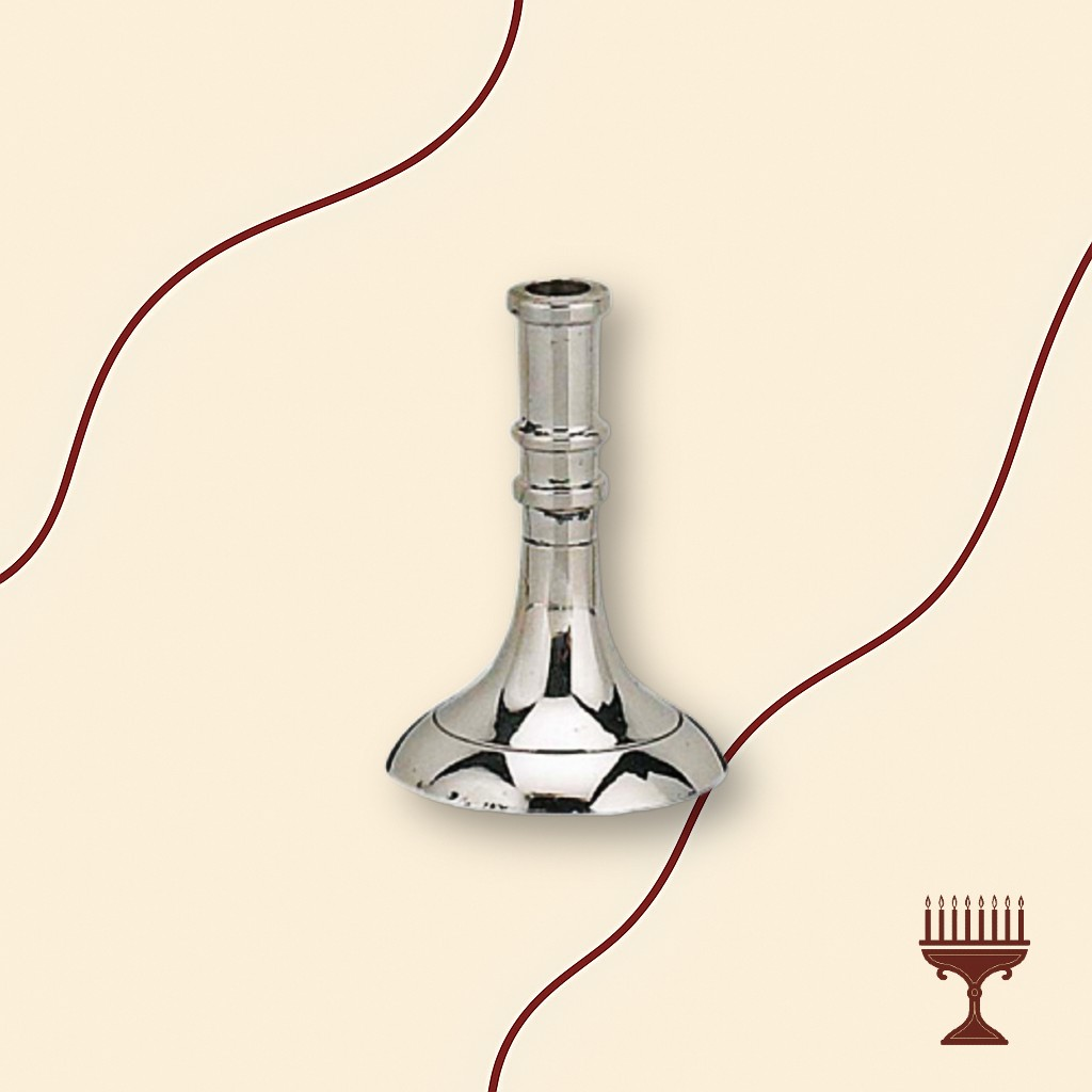 Κηροπήγιο Μονόκερο Μπρούτζινο Λείο Επινικελωμένο – 6 εκ.