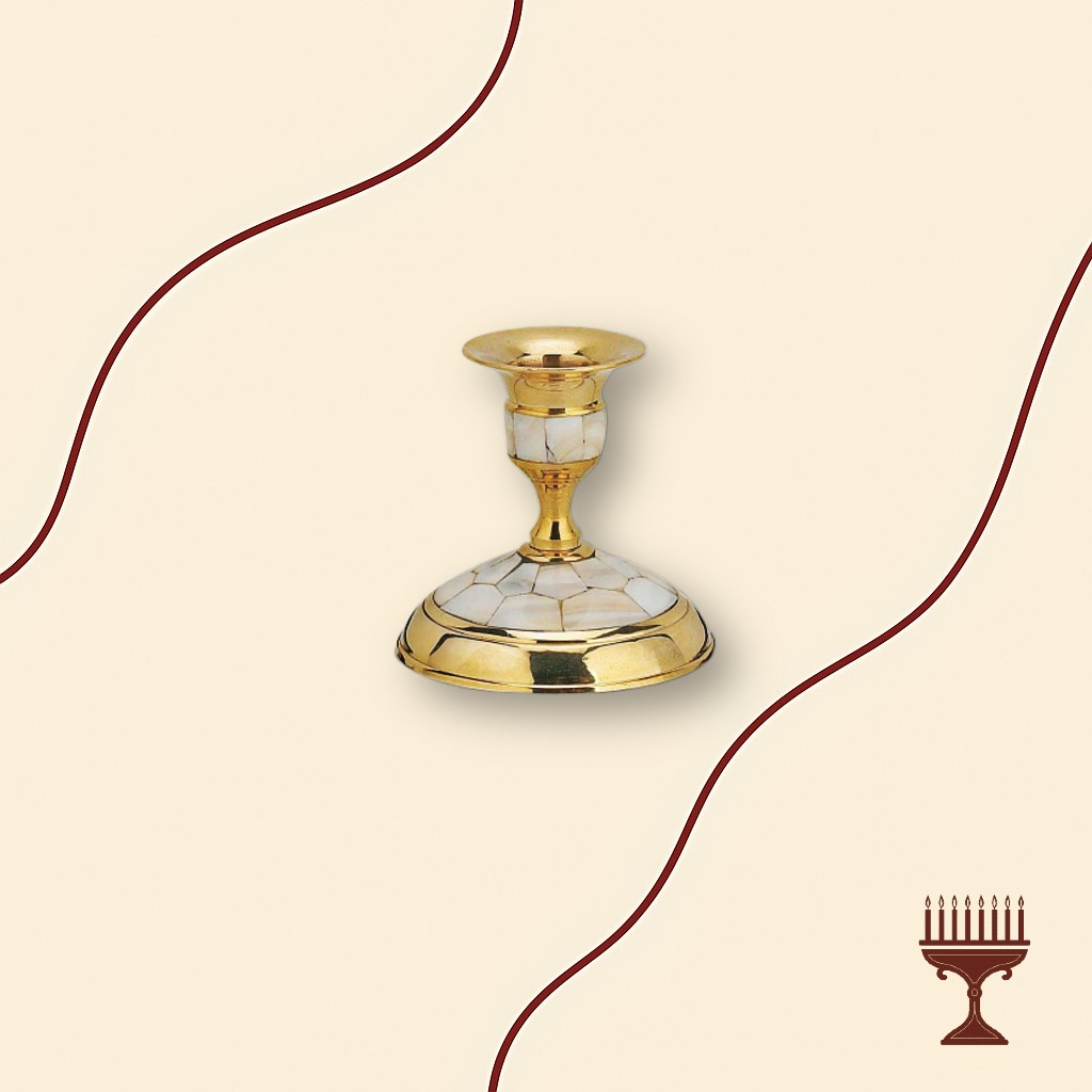 Κηροπήγιο Μονόκερο Μπρούτζινο με Φίλντισι για Λαμπάδες