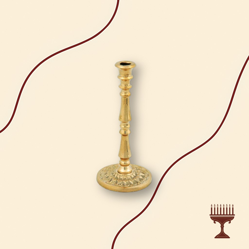 Κηροπήγιο Μονόκερο Μπρούτζινο με Σκαλιστή Βάση – 9 εκ.