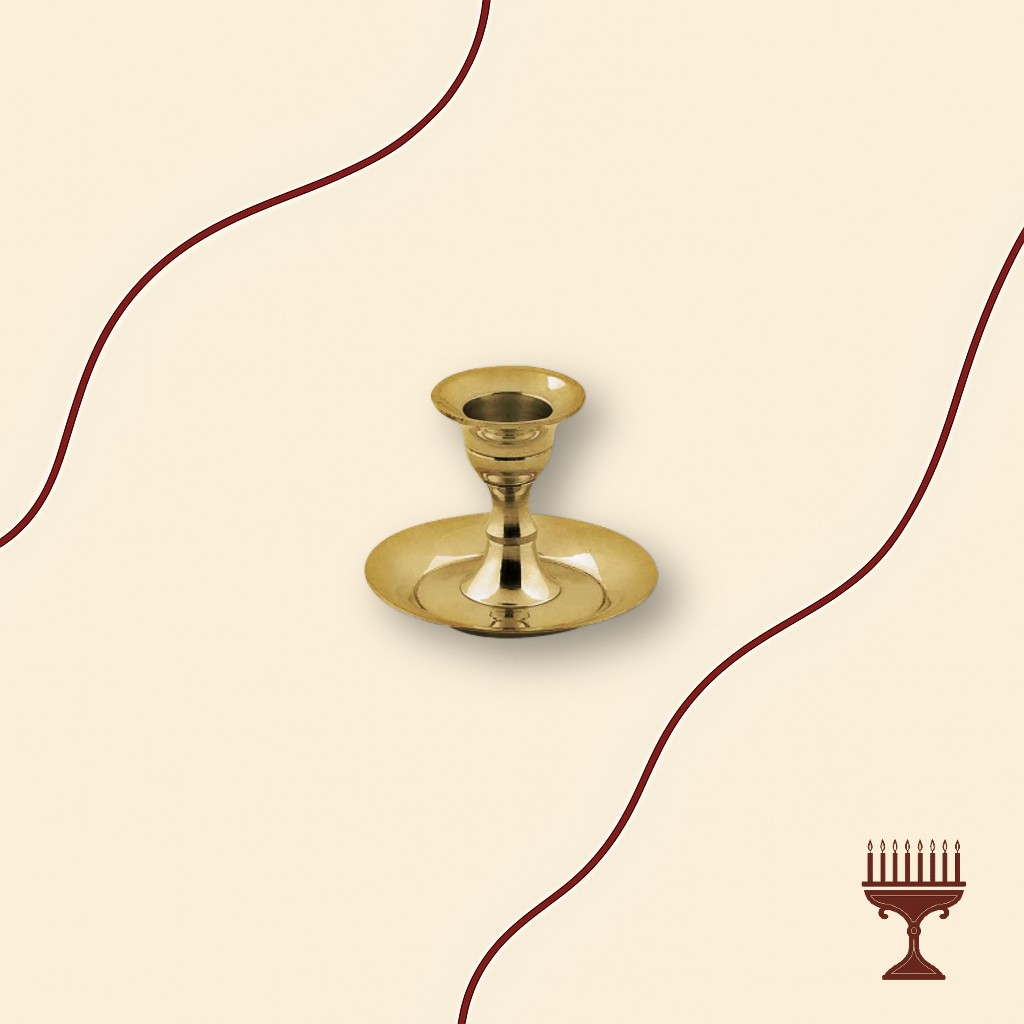 Κηροπήγιο Μονόκερο Μπρούτζινο με Βάση Πιατάκι – 7 εκ.