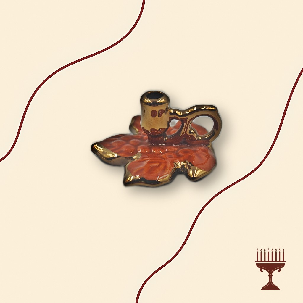 Κηροπήγιο Πορσελάνης με Πιατάκι Άμπελος Μπορντό 5 εκ.