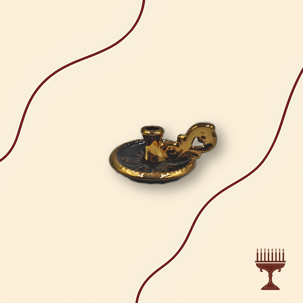 Κηροπήγιο Πορσελάνης Μπλε με Πιάτο Βυζαντινού Τύπου και Πιαστράκι