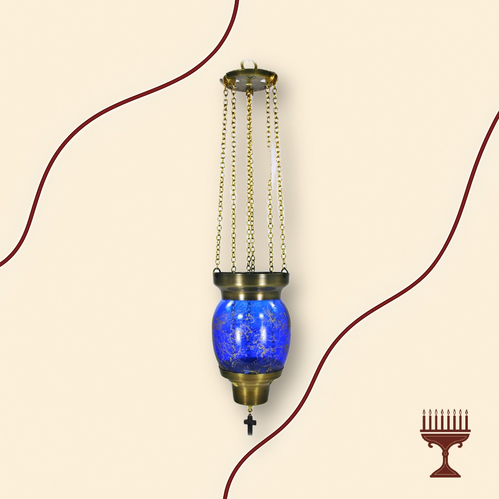 Κρεμαστή Καντήλα Συρόμενη Τύπου Βαρελάκι Μπλε Χρώμα