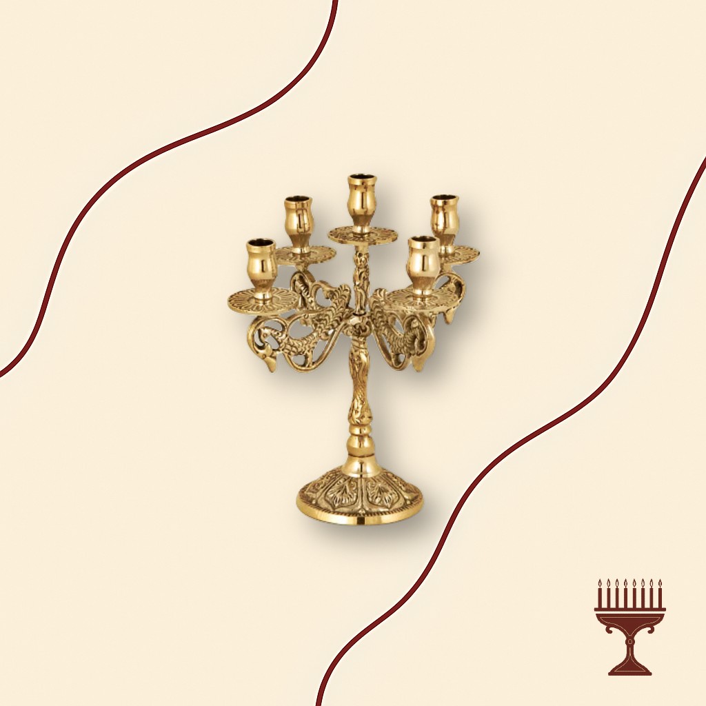 Κηροπήγιο Πεντάκερο Μπρούτζινο Σκαλιστό – Ύψος 15 εκ.