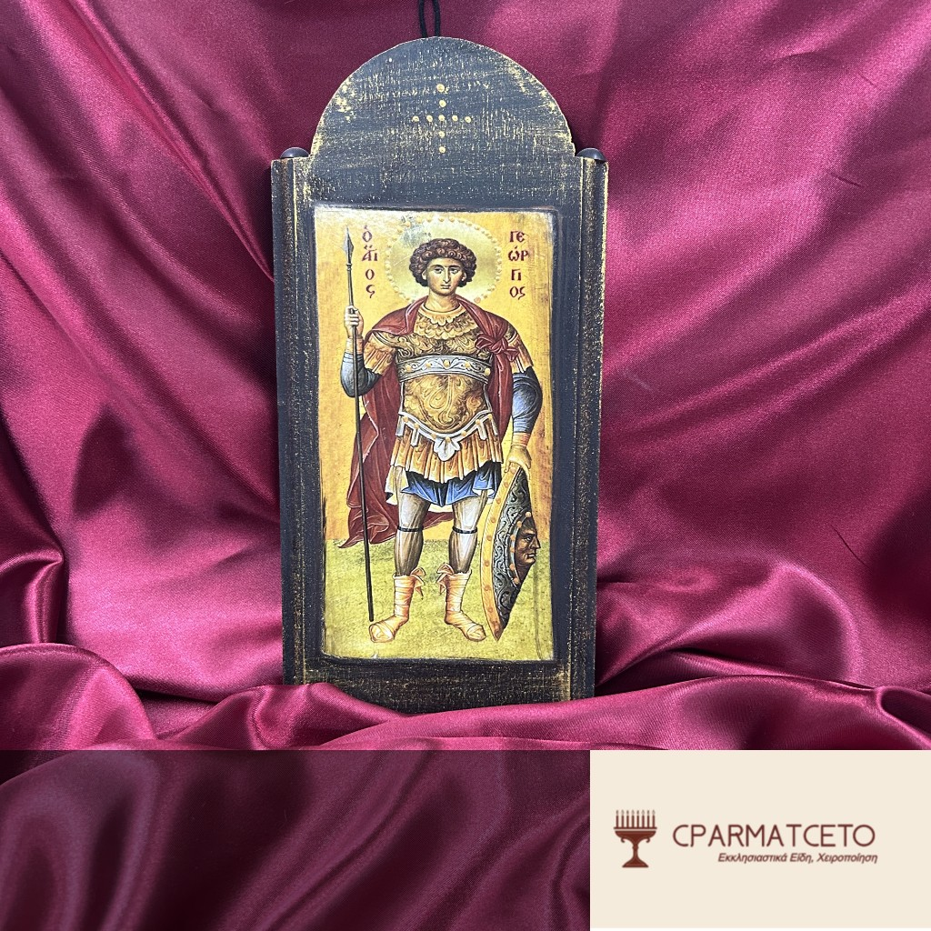Άγιος Γεώργιος Ολόσωμος – Παλαιωμένη Χειροποίητη Εικόνα
