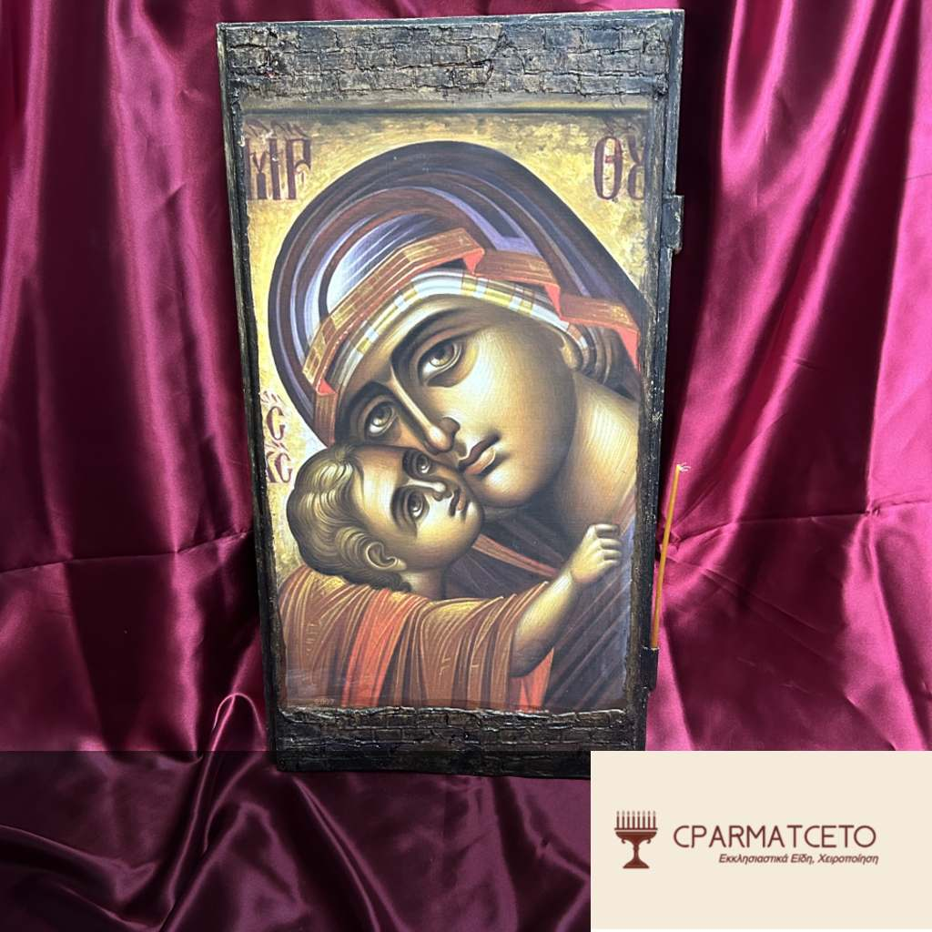 Παναγία Γλυκοφιλούσα – Συλλεκτική Χειροποίητη Εικόνα 80×40 εκ.